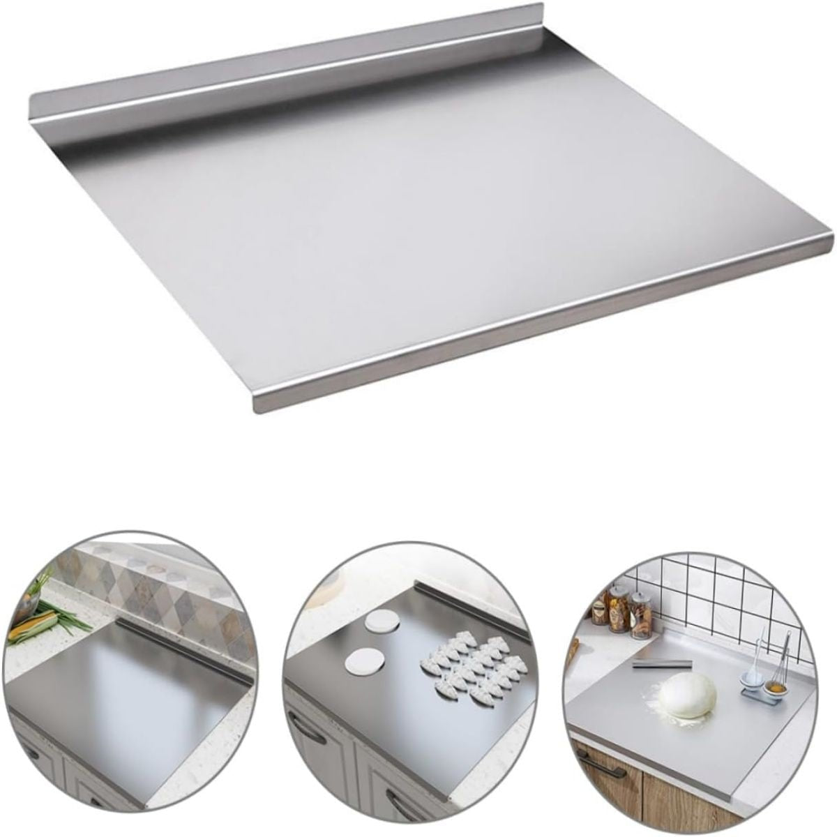 XXL 304 Stainless Steel Cutting Board Anti-Slip & Mildew-Proof! No More Moldy Wooden Boards | Heavy-Duty & Food-Safe, Easy to Clean – Chop Meat, Knead Dough, Bake Prep All-in-One | Must-Have for Hom - MC Online