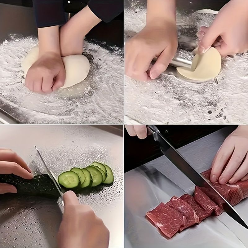 XXL 304 Stainless Steel Cutting Board Anti-Slip & Mildew-Proof! No More Moldy Wooden Boards | Heavy-Duty & Food-Safe, Easy to Clean – Chop Meat, Knead Dough, Bake Prep All-in-One | Must-Have for Hom - MC Online