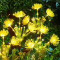 Yellow solar lantern with glowing flowers and stems, upgraded solar panels, solar lantern for outdoor garden decoration, courtyard decoration, and mother's gift IP4X - MC Online